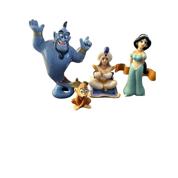 Vintage Disney Aladdin Ceramic Figurines Set Of 4 - Picture 1 of 8